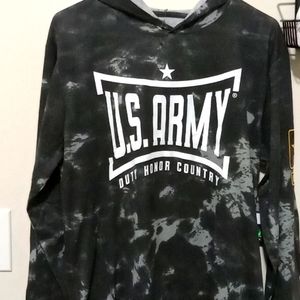 Men's u.s. army hoodie long  sleeve shirts black & Grey size L